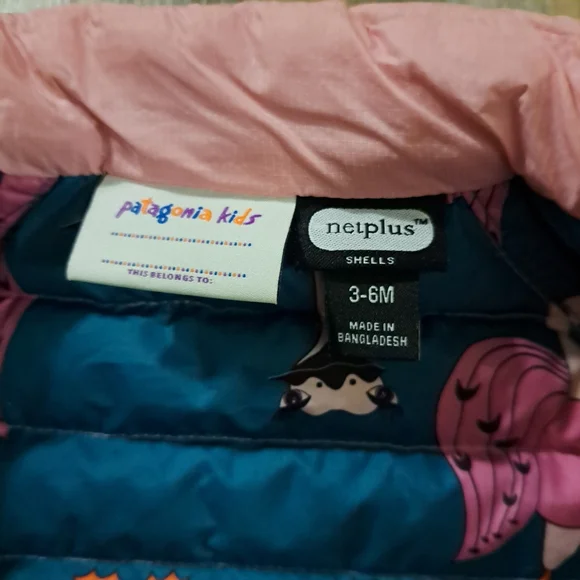 Patagonia Kids Pink and Blue Quilted Jacket